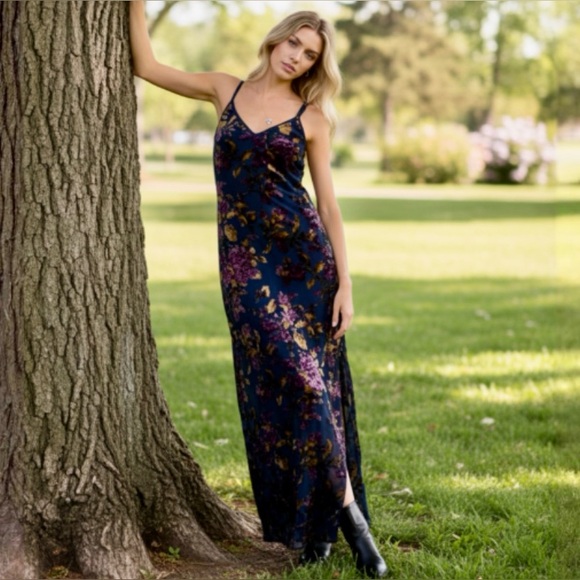RAGA Dresses & Skirts - Raga Viola Velvet Sleeveless Maxi Dress